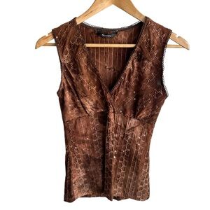 Vintage Y2K Mariposa Babydoll Lace Trim Top Size S Fairy Grunge Sequin Tank EUC